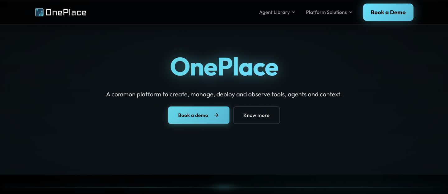 OnePlace enterprise agent platform interface
